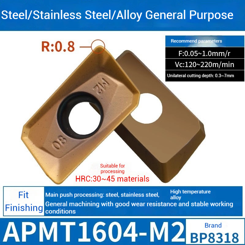 1025-CNC Milling Inserts APMT1135 Milling Blade 1604 Milling Head for Aluminum Alloy R0.8 Coated Rough Milling Machine Tool Pellets Shandong Denso Pricision Tools Co.,Ltd.